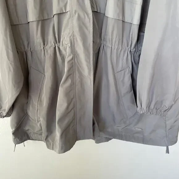 Athleta Khaki Rainfall Swing Zip Up Jacket size L/XL